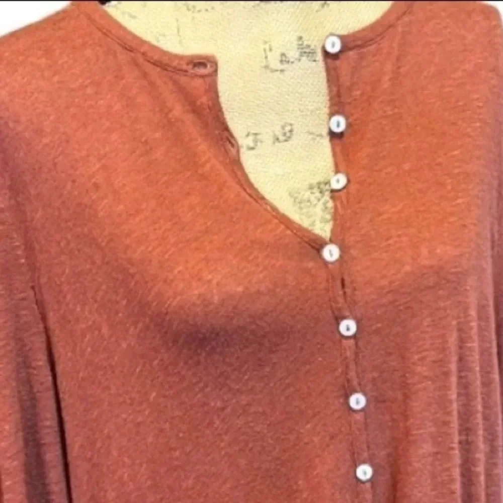 Free People Beach Linen Blend Drop Waist Button Up Oversized Mini Dress Medium - Picture 3 of 9